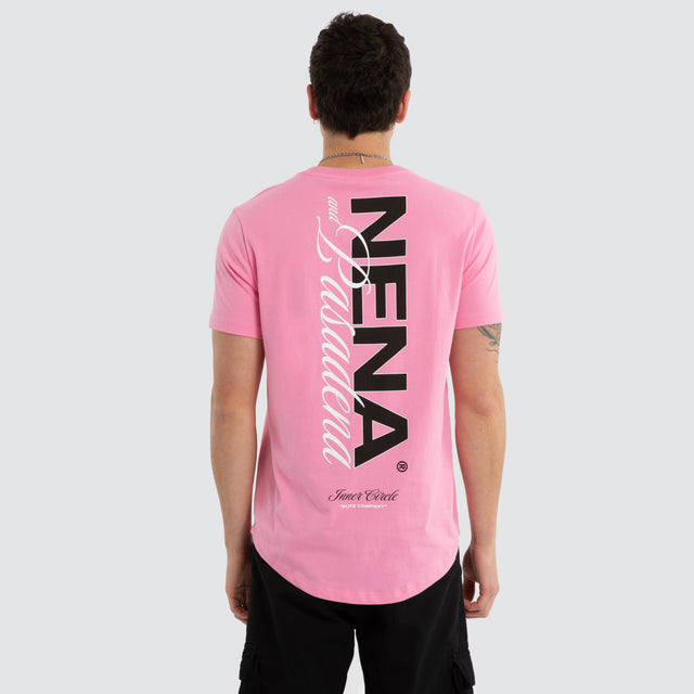 Veered Dual Curved Tee Sachet Pink