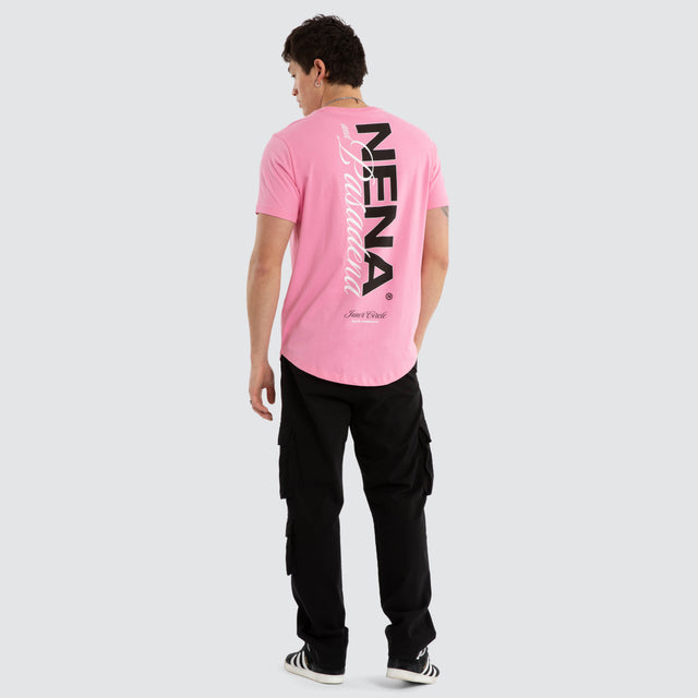 Veered Dual Curved Tee Sachet Pink