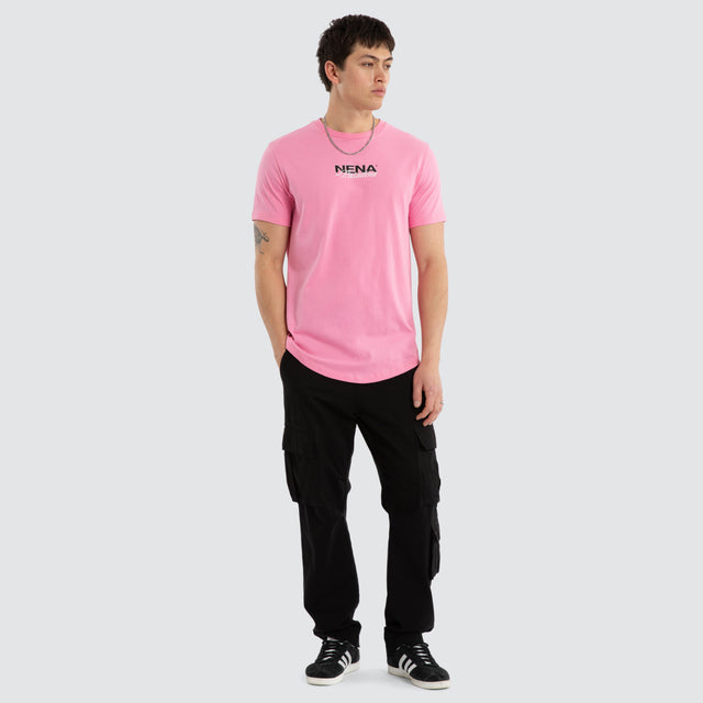 Veered Dual Curved Tee Sachet Pink