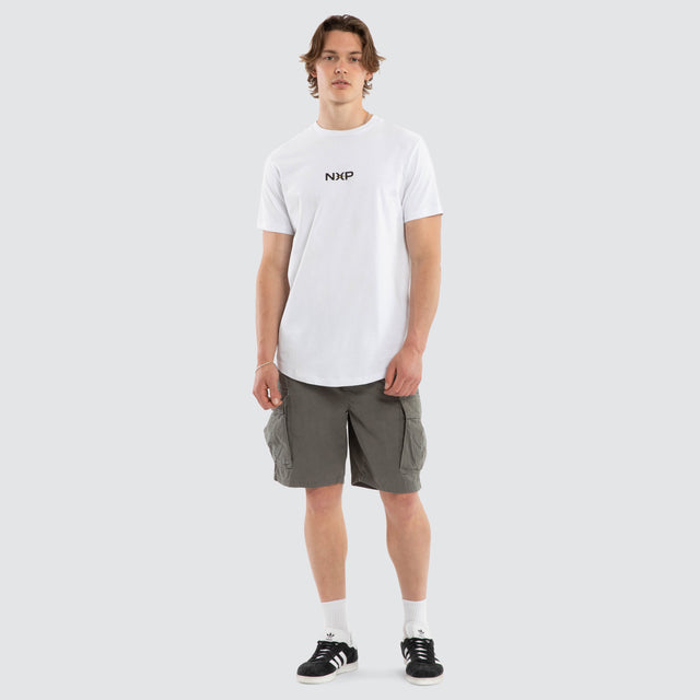 Combat Dual Curved Tee Optical White