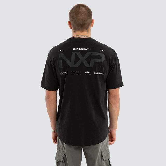 Heart Box Fit Scoop Tee Jet Black