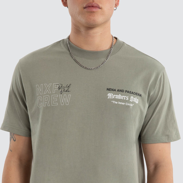 Model wears Alpha Classic Tee Shadow T-Shirts Grey – image 6