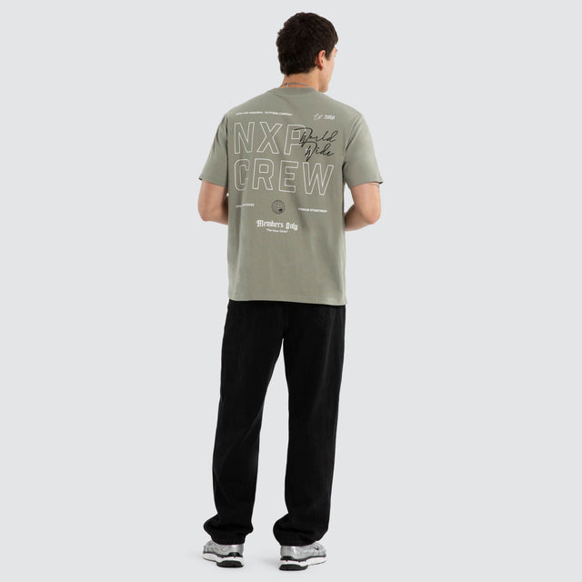 Model wears Alpha Classic Tee Shadow T-Shirts Grey – image 5