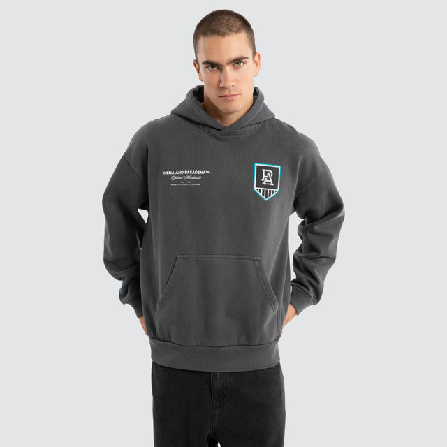 Port Adelaide Power AFL Vintage Hoodie Pigment Asphalt