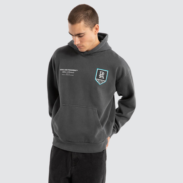 Port Adelaide Power AFL Vintage Hoodie Pigment Asphalt