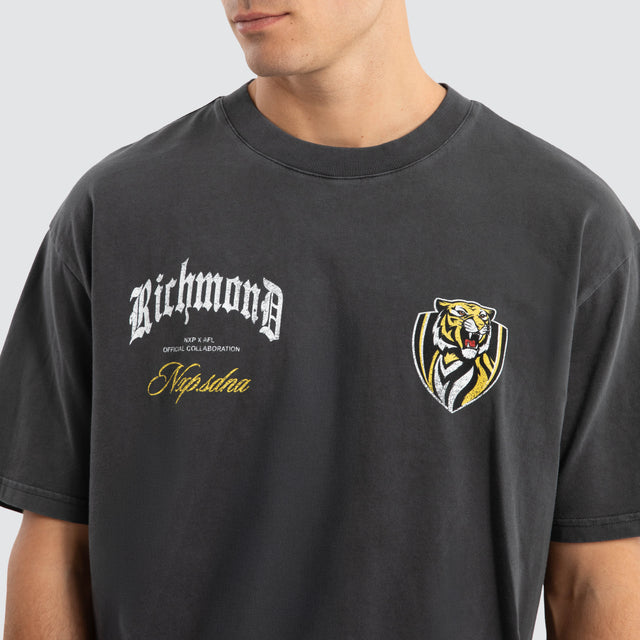 Richmond Tigers AFL Vintage Goth Tee Pigment Asphalt