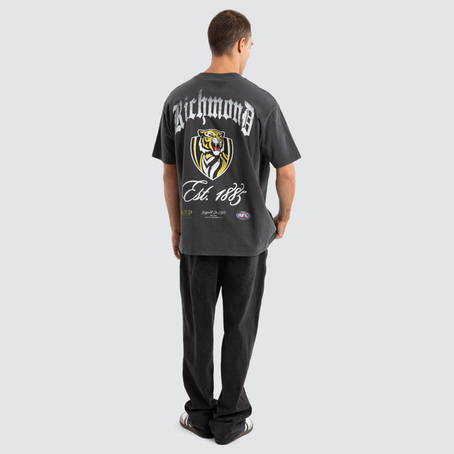 Richmond Tigers AFL Vintage Goth Tee Pigment Asphalt