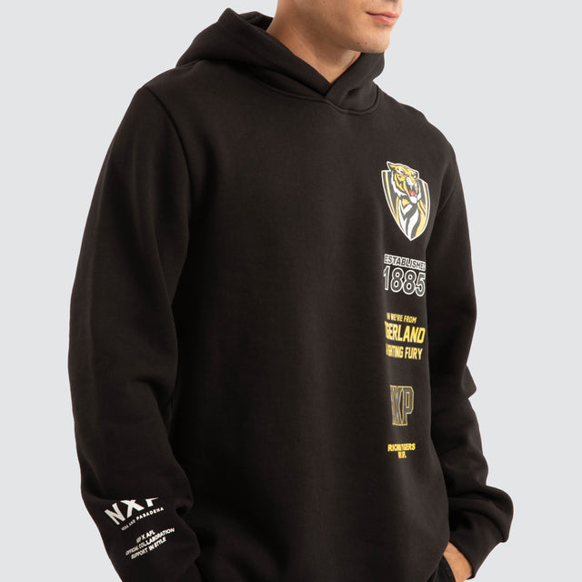 Richmond Tigers AFL Spine Hoodie Jet Black