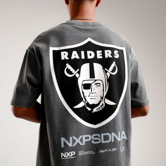 Las Vegas Raiders NFL Box Fit Tee Pigment Charcoal