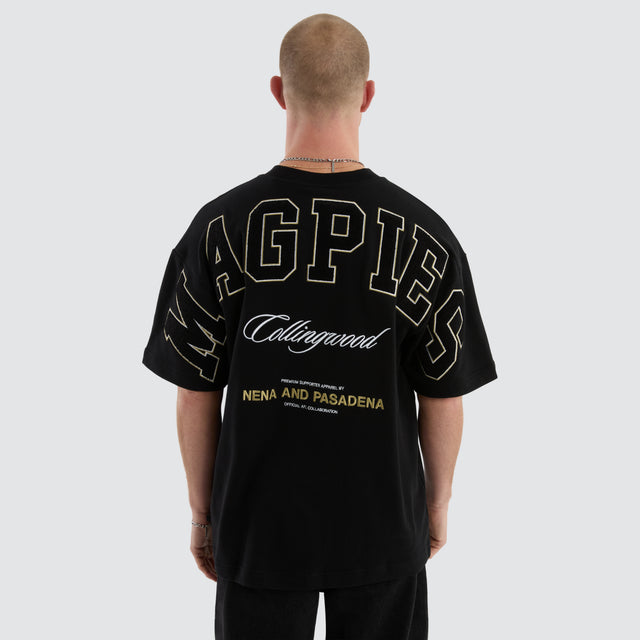 Collingwood Magpies Stadium Loopback Tee Black