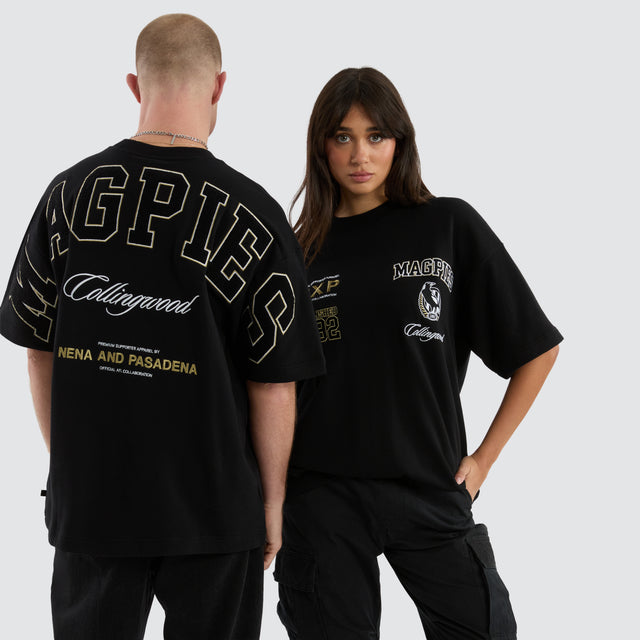 Collingwood Magpies Stadium Loopback Tee Black