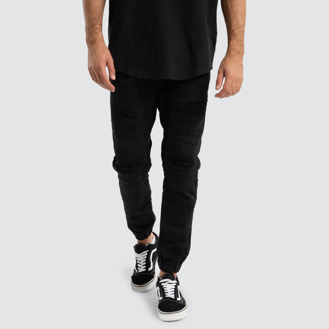 Viper Denim Jogger Black