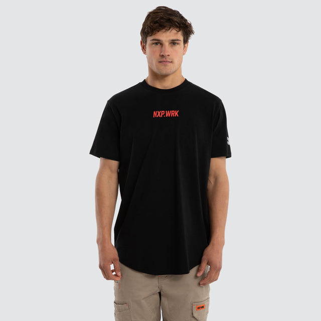 Model wears Adelaide Crows Legal Tee Jet Black T-Shirts in Black - Image 1
