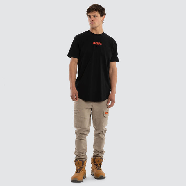 Model wears Adelaide Crows Legal Tee Jet Black T-Shirts in Black - Image 5