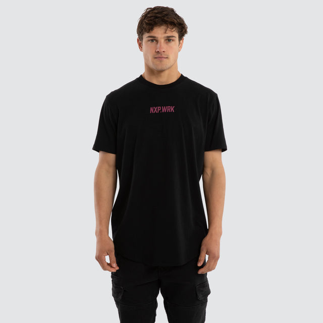 Model wears Brisbane Lions Legal Tee Jet Black T-Shirts in Black - Image 1