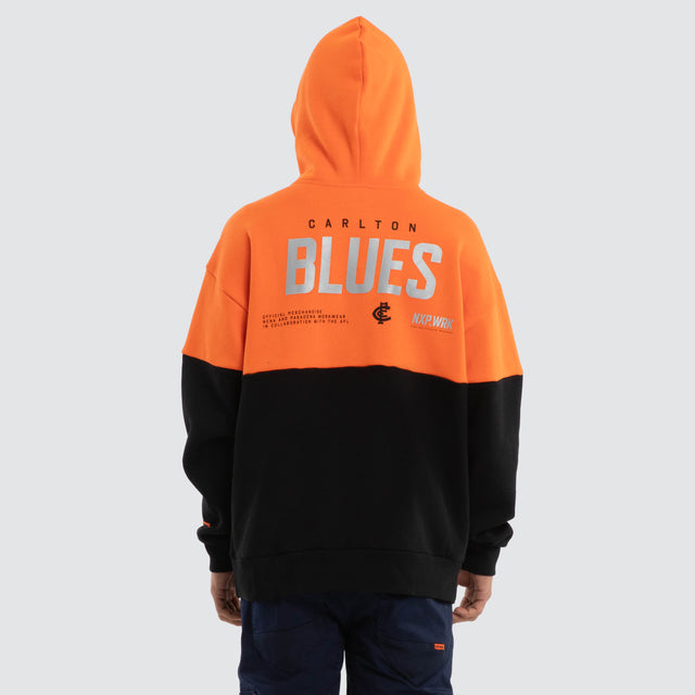 Carlton Blues Block Hoodie Orange Black