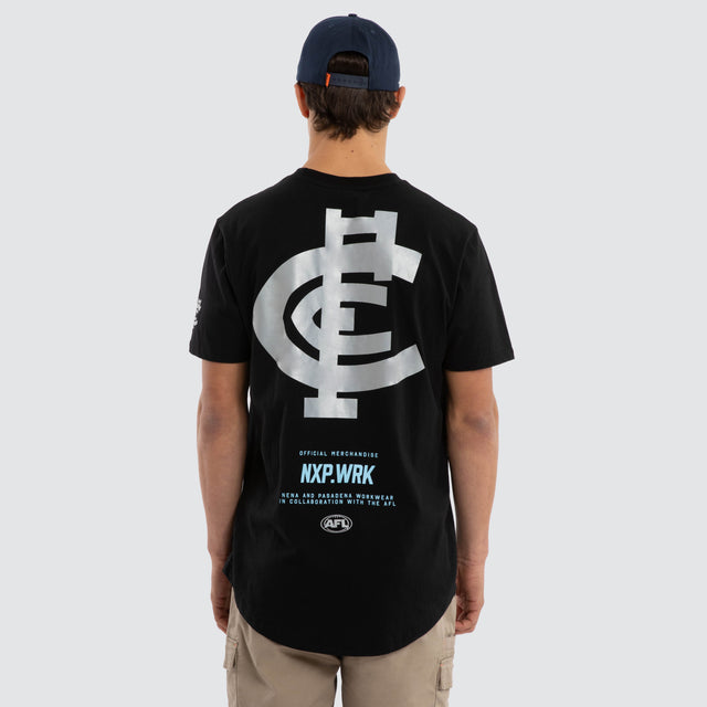 Model wears Carlton Blues Legal Tee Jet Black T-Shirts in Black - Image 2