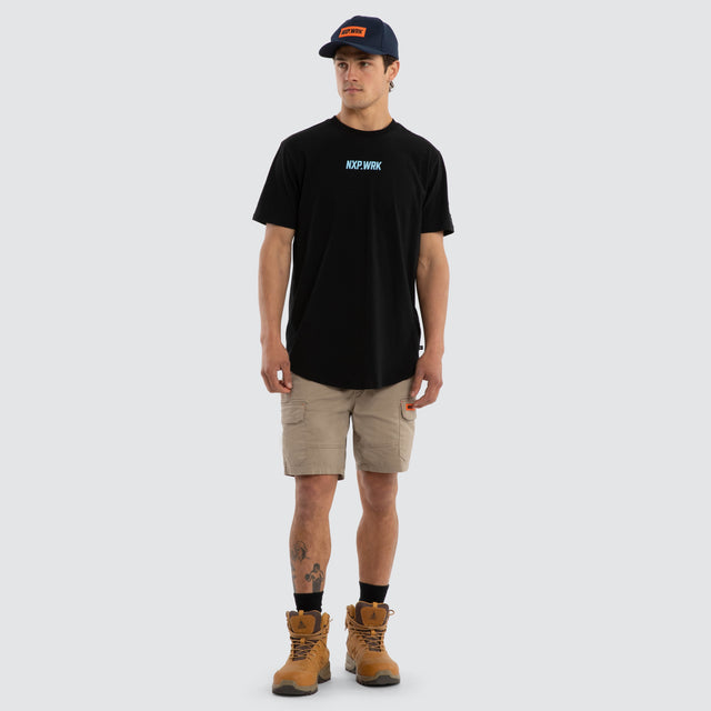 Model wears Carlton Blues Legal Tee Jet Black T-Shirts in Black - Image 3