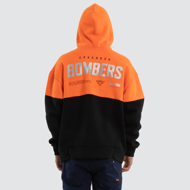 Essendon Bombers Block Hoodie Orange Black
