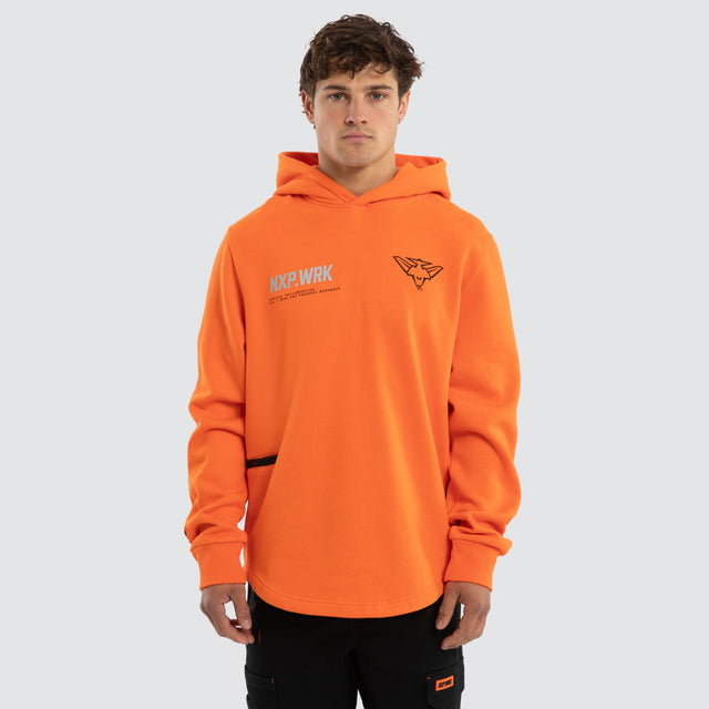 Model wears Carlton Blues Admission Hoodie Orange Hoodies in Orange - Image 1