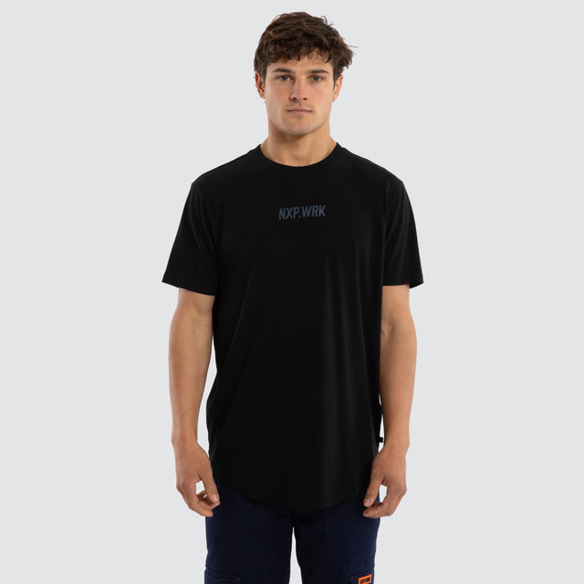 Model wears Geelong Cats Legal Tee Jet Black T-Shirts in Black - Image 1