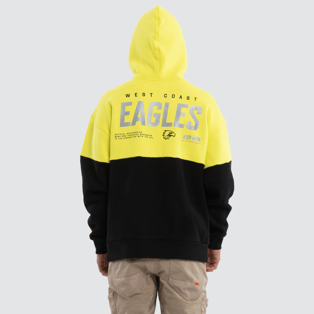 West Coast Eagles Block Hoodie Yellow Black