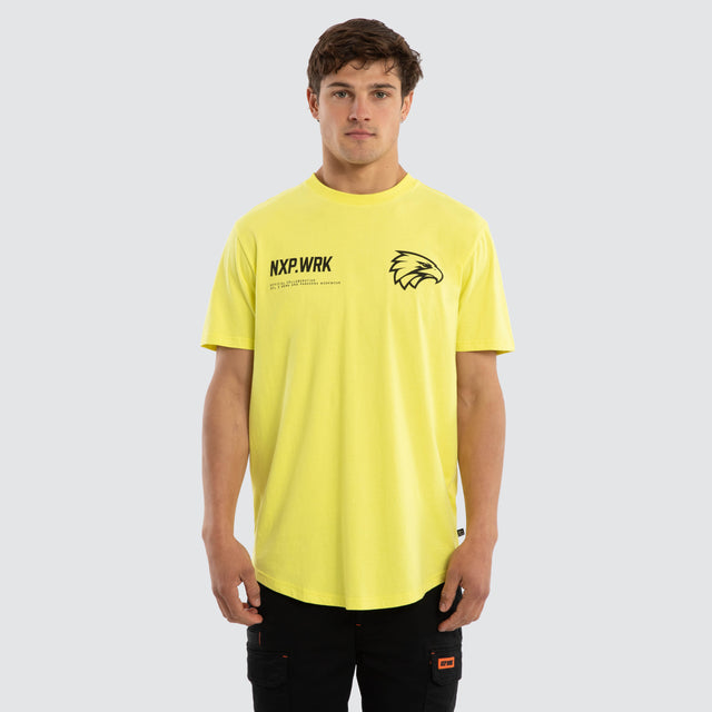 Model wears West Coast Eagles Union Tee Jet Black T-Shirts in Black - Image 1