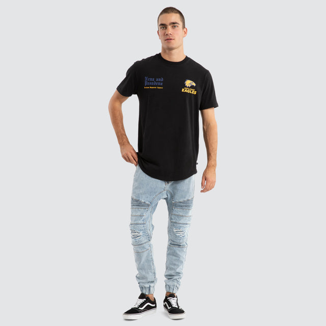 West Coast Eagles AFL Vert Tee Jet Black