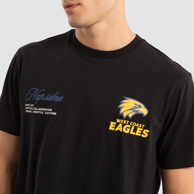 West Coast Eagles AFL Prime Tee Jet Black