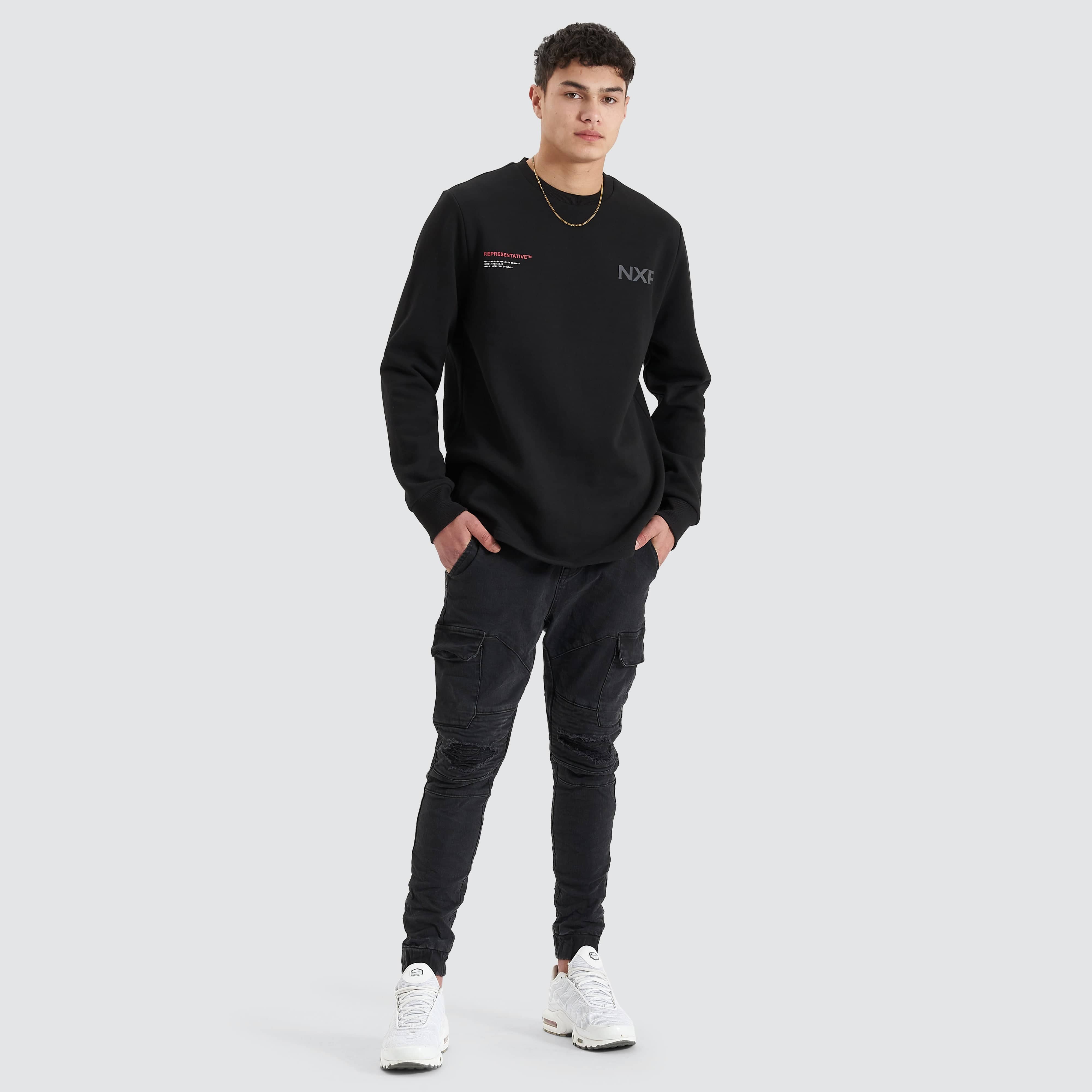 【PORTERNA】Holden Layered Hoodie T-Shirt Big and Tall - Dropped Shoulder 2-Fer Dystopian Hoodie