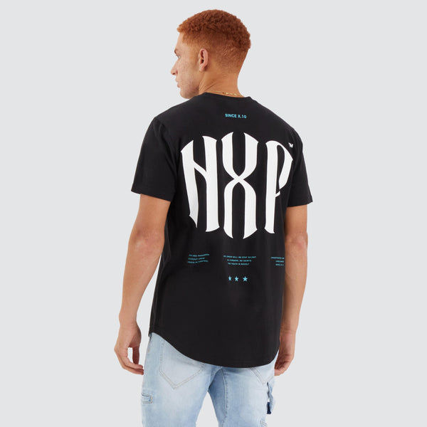 Anode Dual Curved Hem Tee in Jet Black | NXP