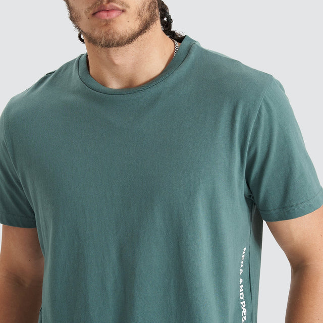 Back Rank Dual Curved Tee Silver Pine