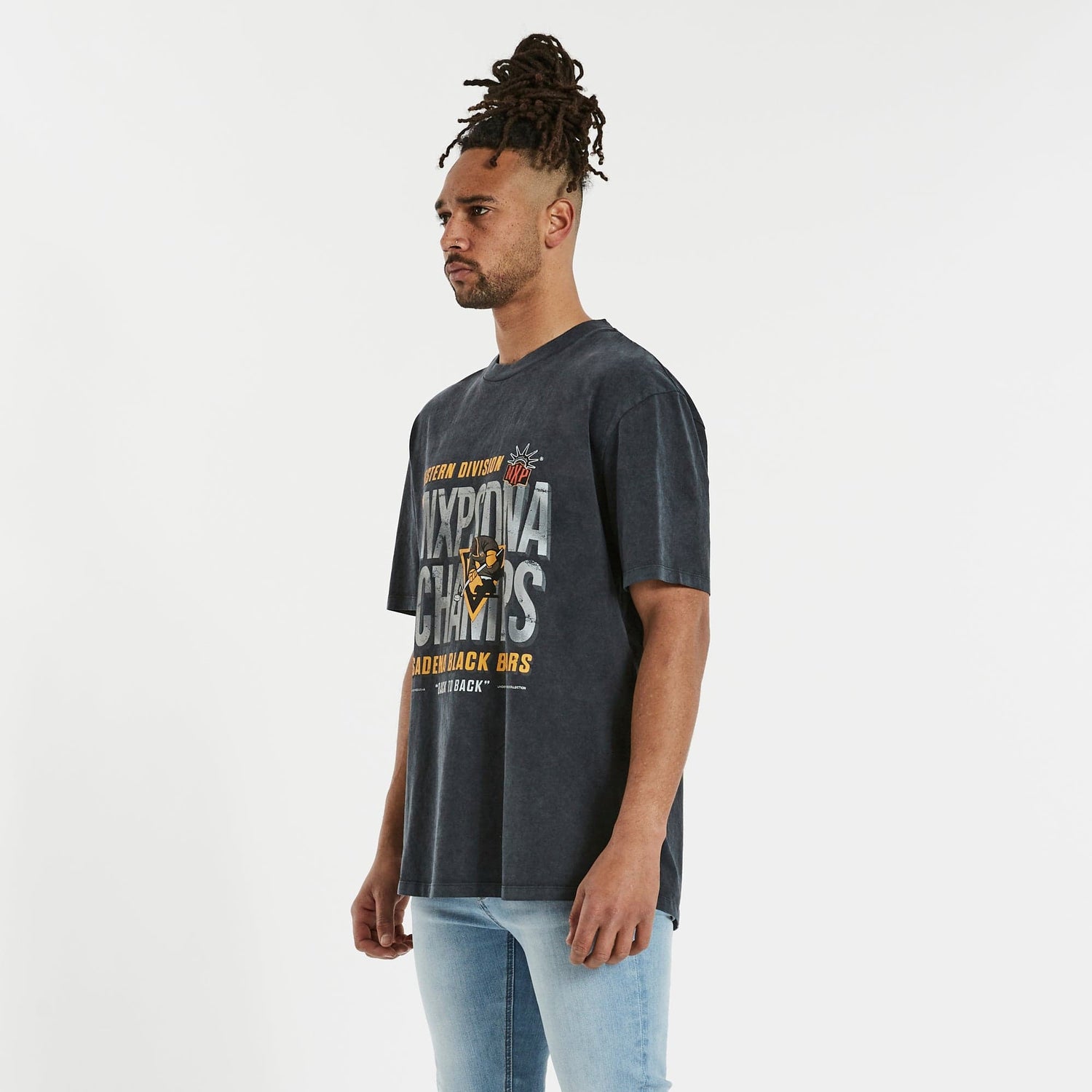Back to Back Box Fit Scoop T-Shirt Mineral Black