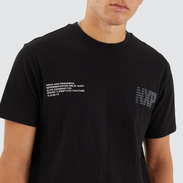 Basis Dual Curved Tee Jet Black