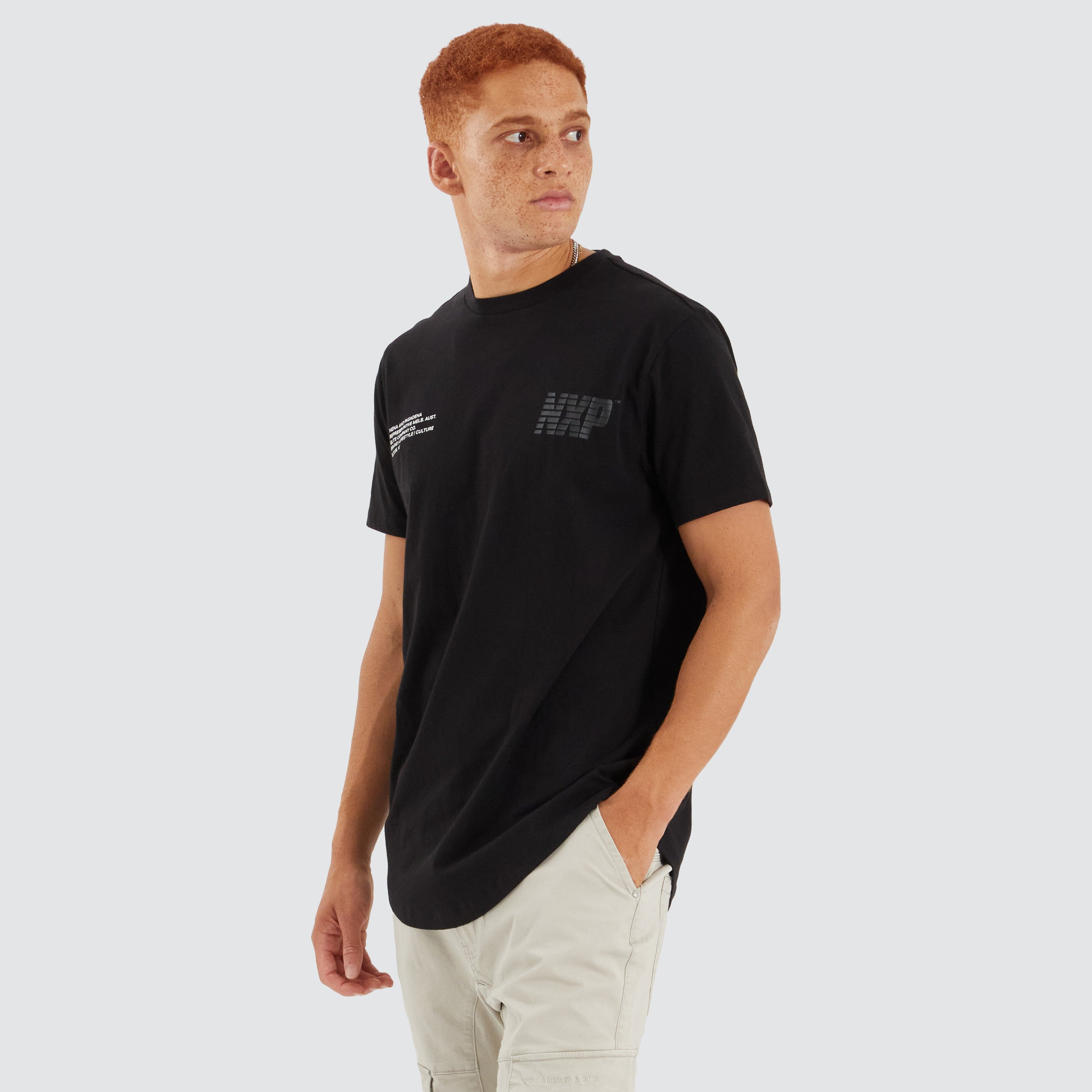 Basis Dual Curved Tee in Jet Black | Nena and Pasadena | NXP