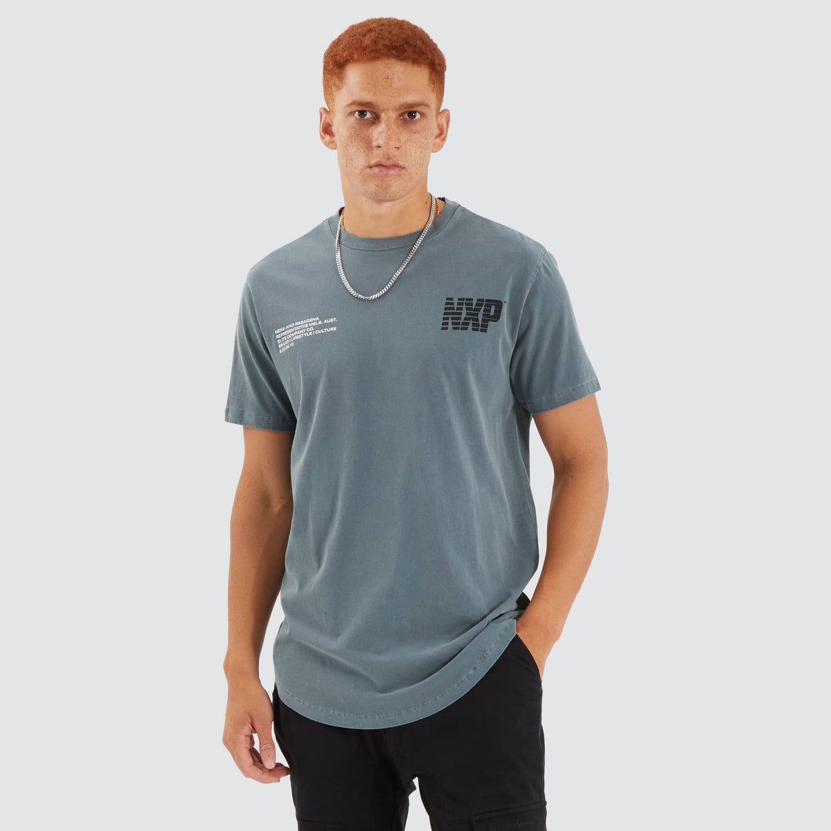 Basis Dual Curved Tee in Stormy Grey | Nena and Pasadena | NXP