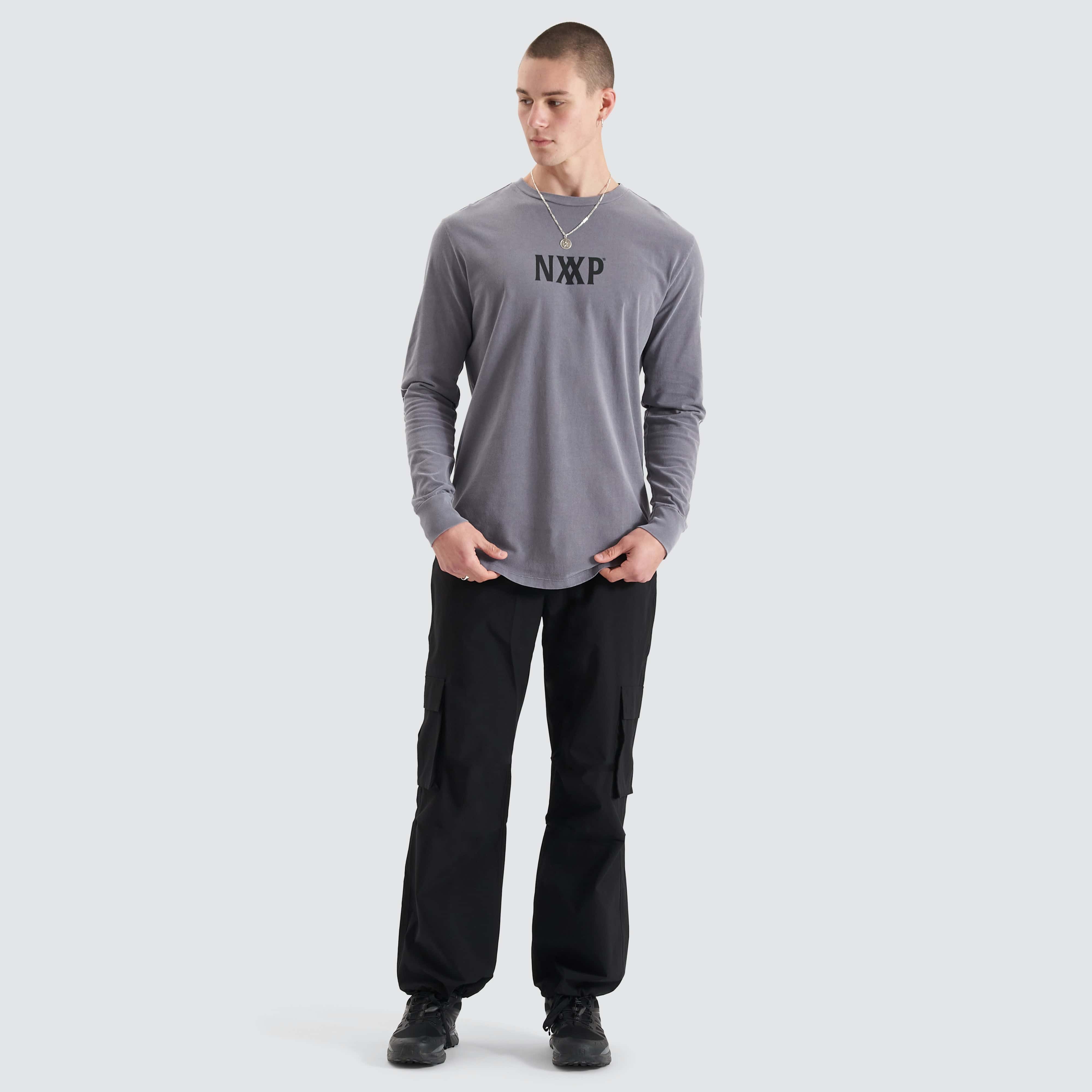 Beam Heavy Dual Curved Longsleeve in Grey - Nena and Pasadena | NXP
