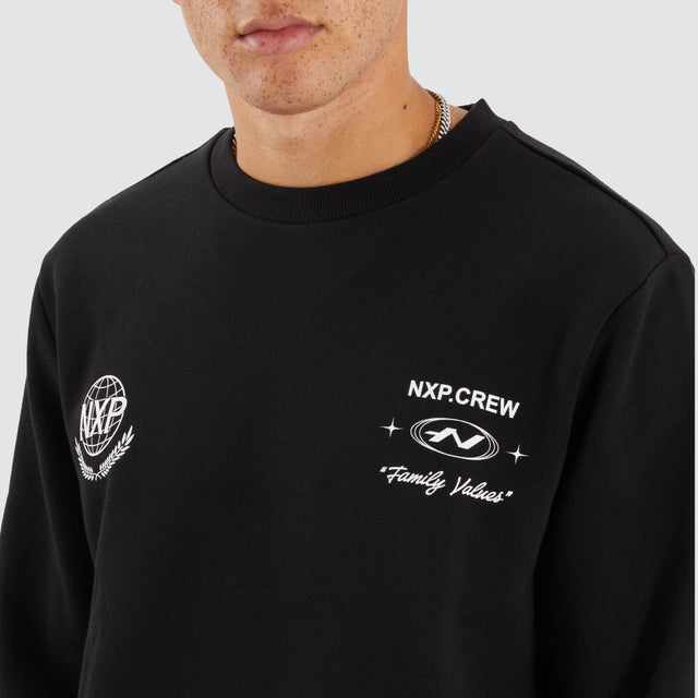 Binary Dual Curved Sweater Jet Black