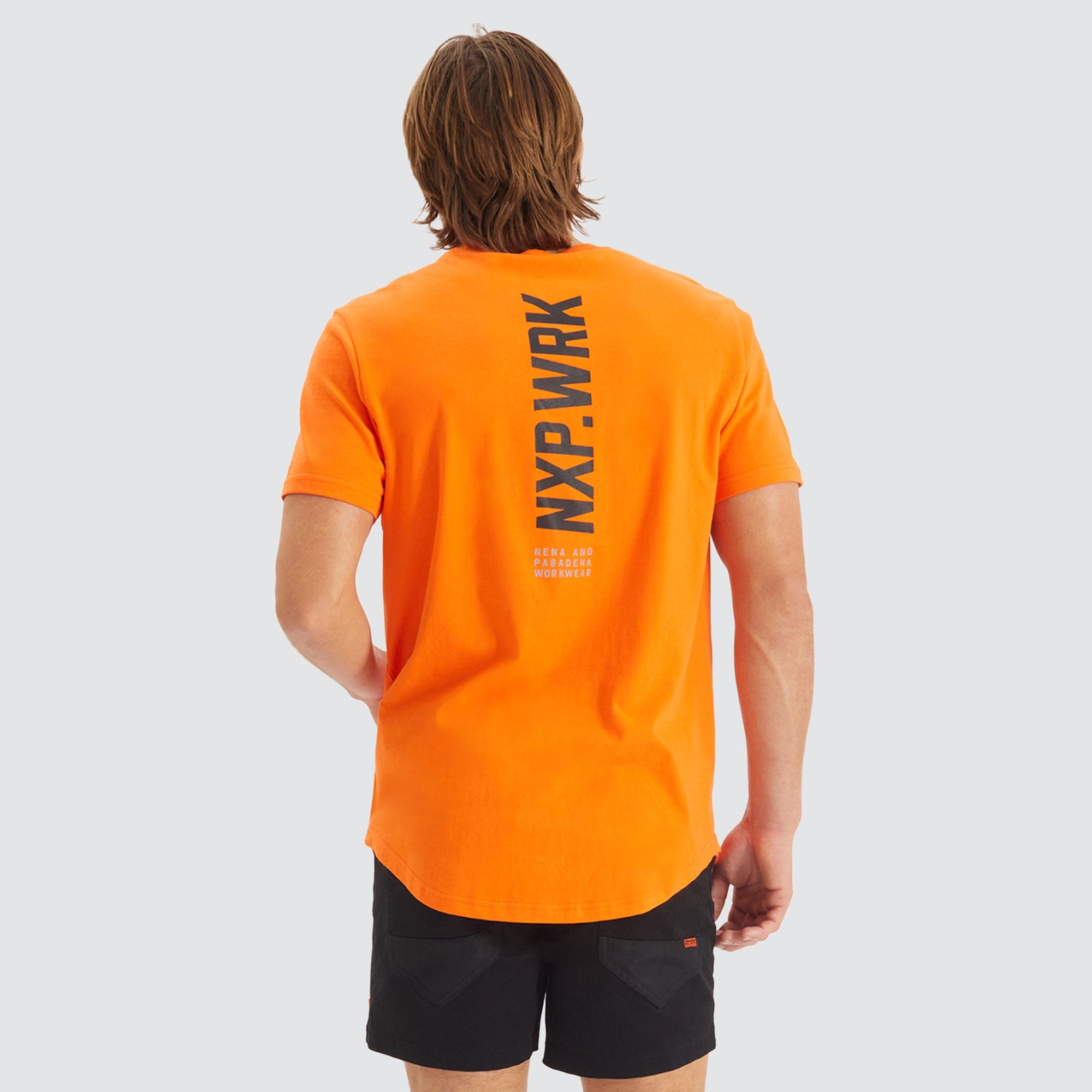 laser orange graphic shirt