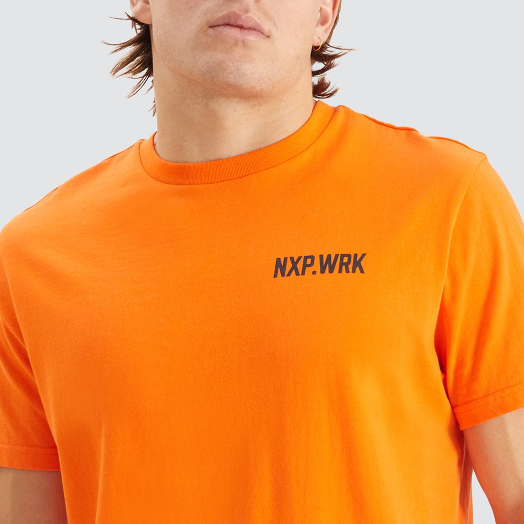 laser orange graphic shirt