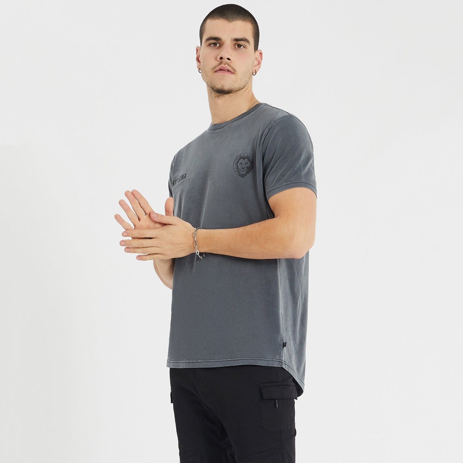 Brisbane Lions Cape Back T-Shirt Pigment Charcoal