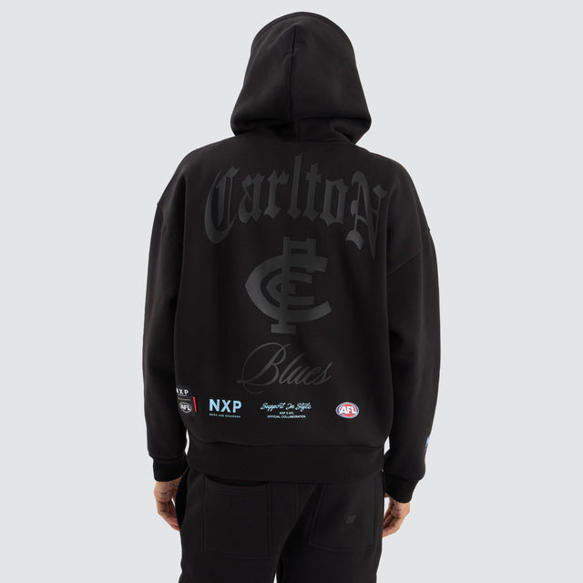 Carlton Blues AFL Box Fit Hoodie Jet Black