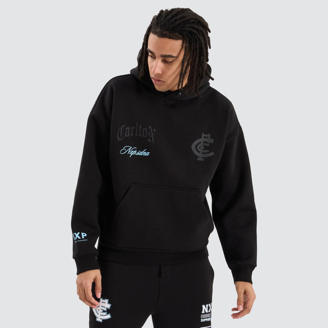 Carlton Blues AFL Box Fit Hoodie Jet Black