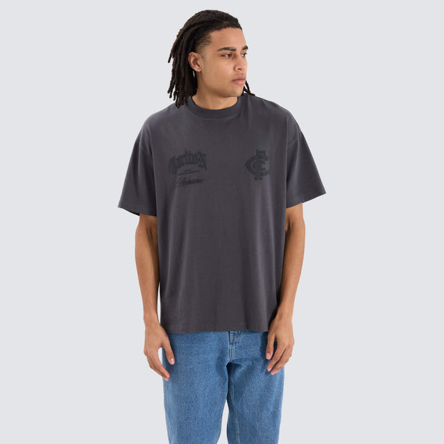 Carlton Blues AFL Heavy Raptor Tee Asphalt