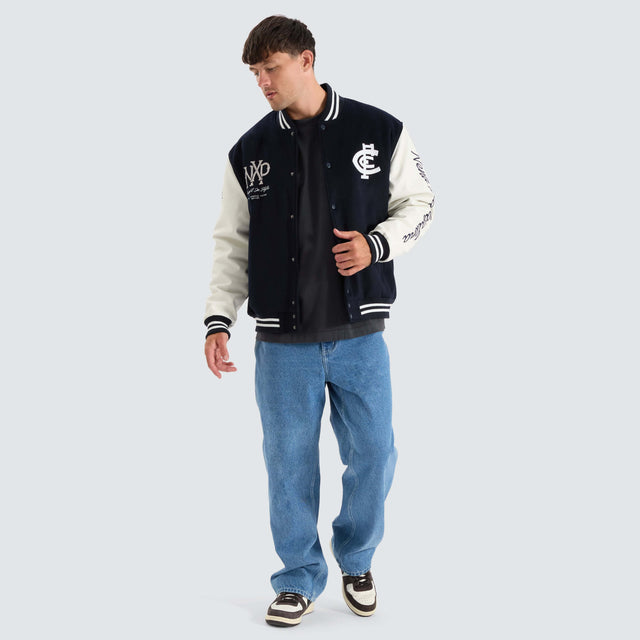 Carlton Blues AFL Varsity Jacket Navy