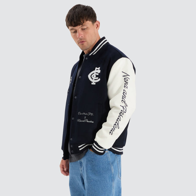 Carlton Blues AFL Varsity Jacket Navy