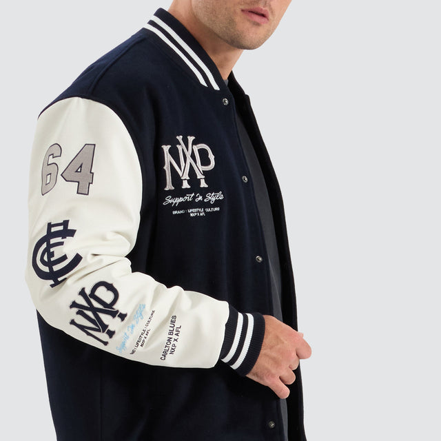 Carlton Blues AFL Varsity Jacket Navy