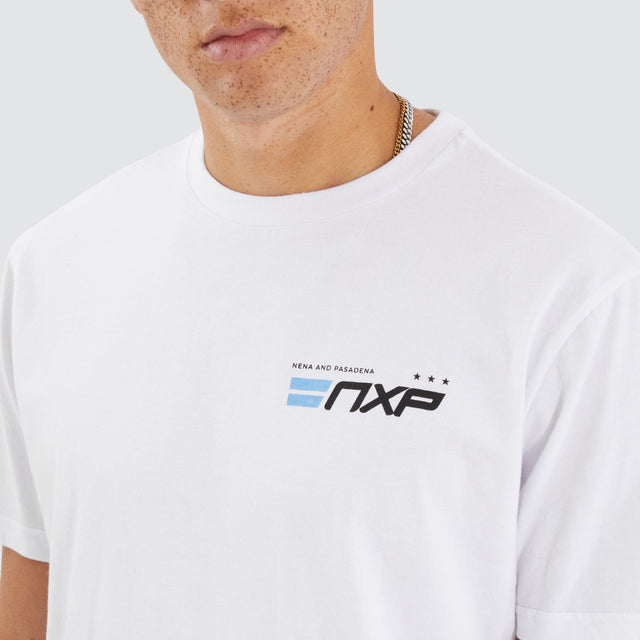 Chain Dual Curved Tee Optical White