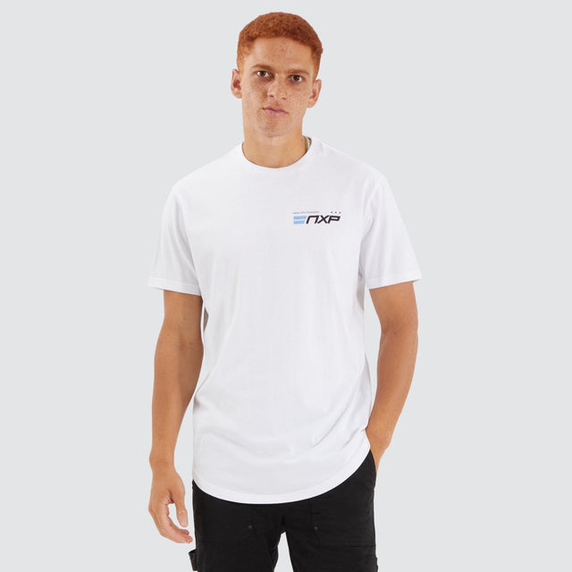 Chain Dual Curved Tee Optical White