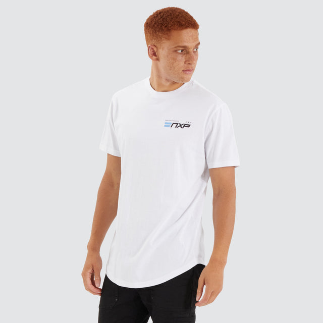 Chain Dual Curved Tee Optical White